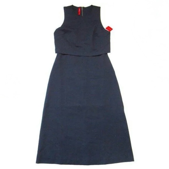 Spanx Ponte Fitted Midi Sleeveless Sheath Dress NWT Women’s 1X Classic Navy - Picture 5 of 10